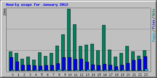 Hourly usage for January 2012